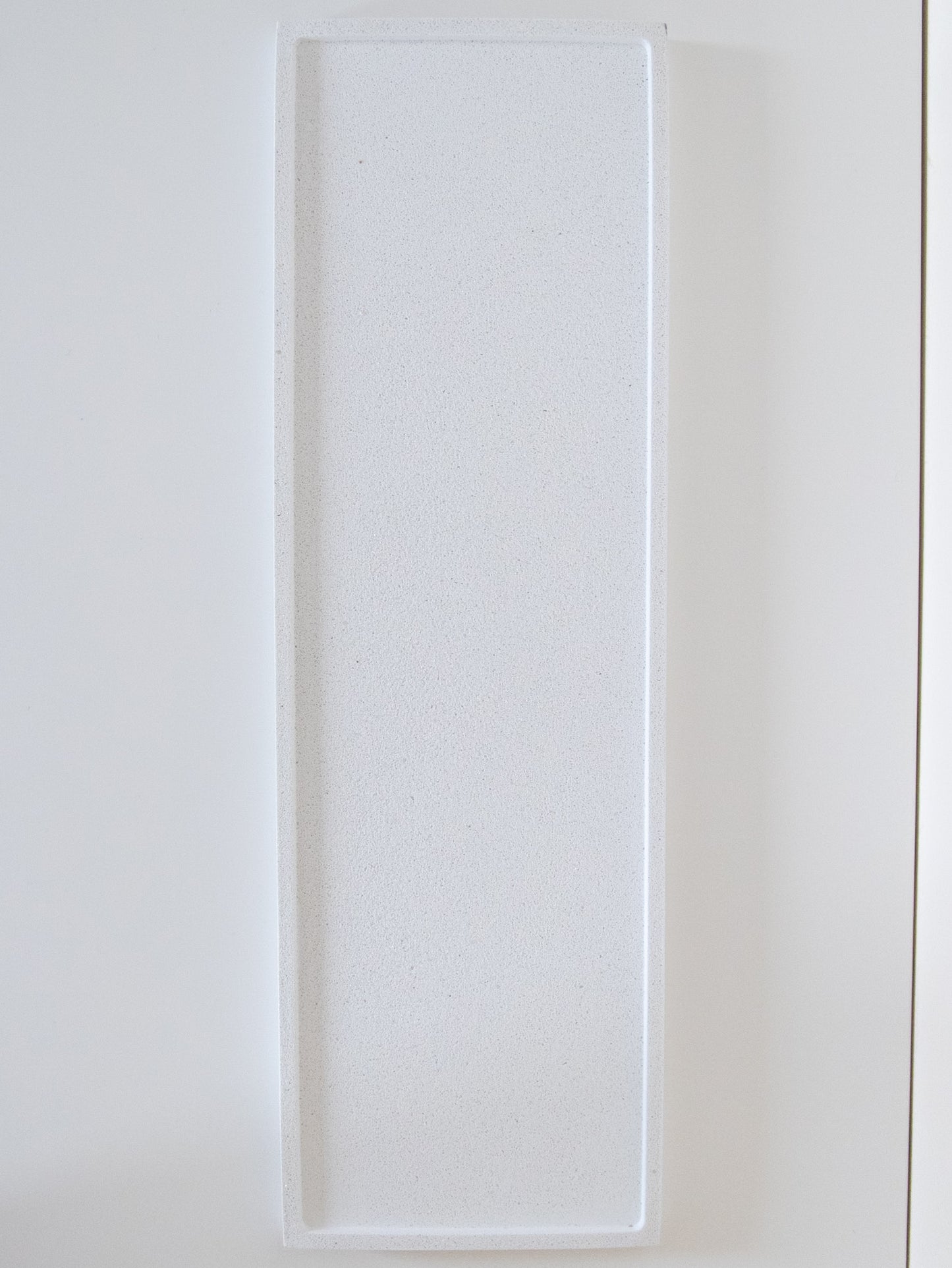 Vassoio decorativo rettangolare in bianco scintillante