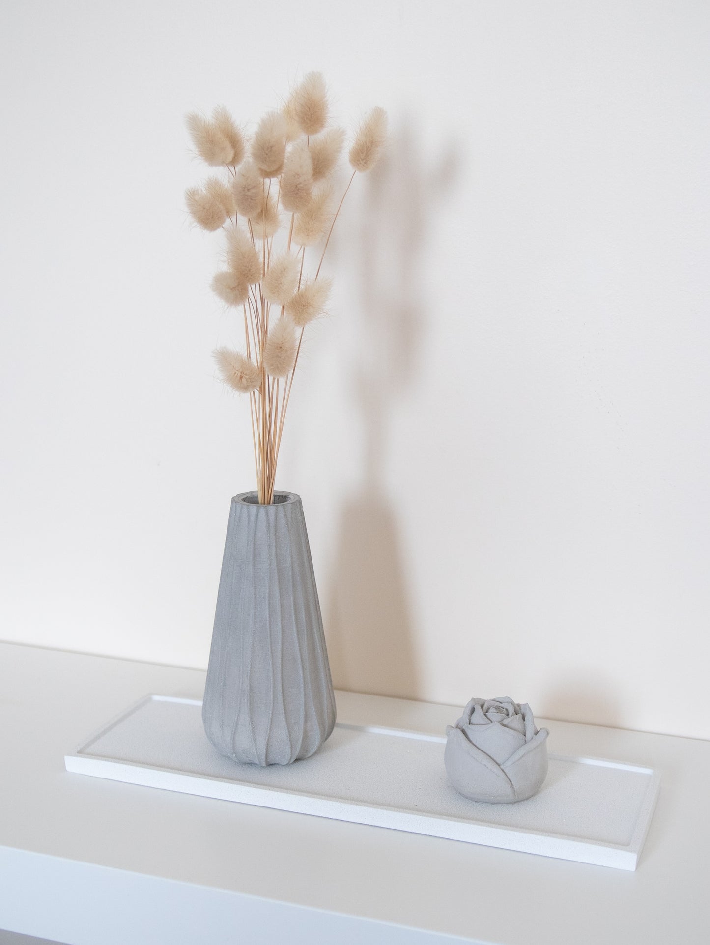 Vassoio decorativo rettangolare in bianco scintillante